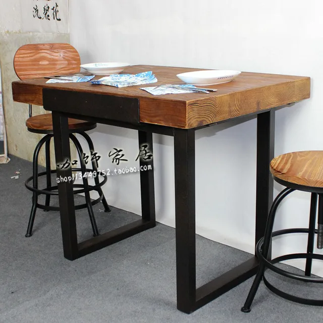 American Style Coffee Decorated Pine Dining Tables And Chairs American Style Coffee Decorated Pine Dining Tables And Chairs Wrought Iron Wood Corner Table Side Hotel Restaurant Cafe