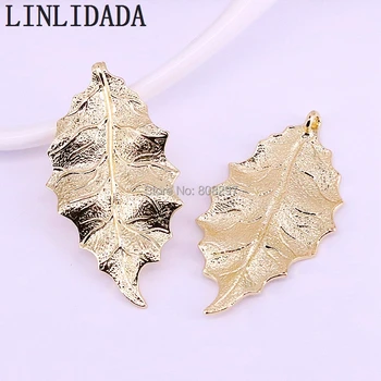 

20Pcs High Quality Fashion Gold Color Leaf Shaped Pendant For Women Jewelry Accessories