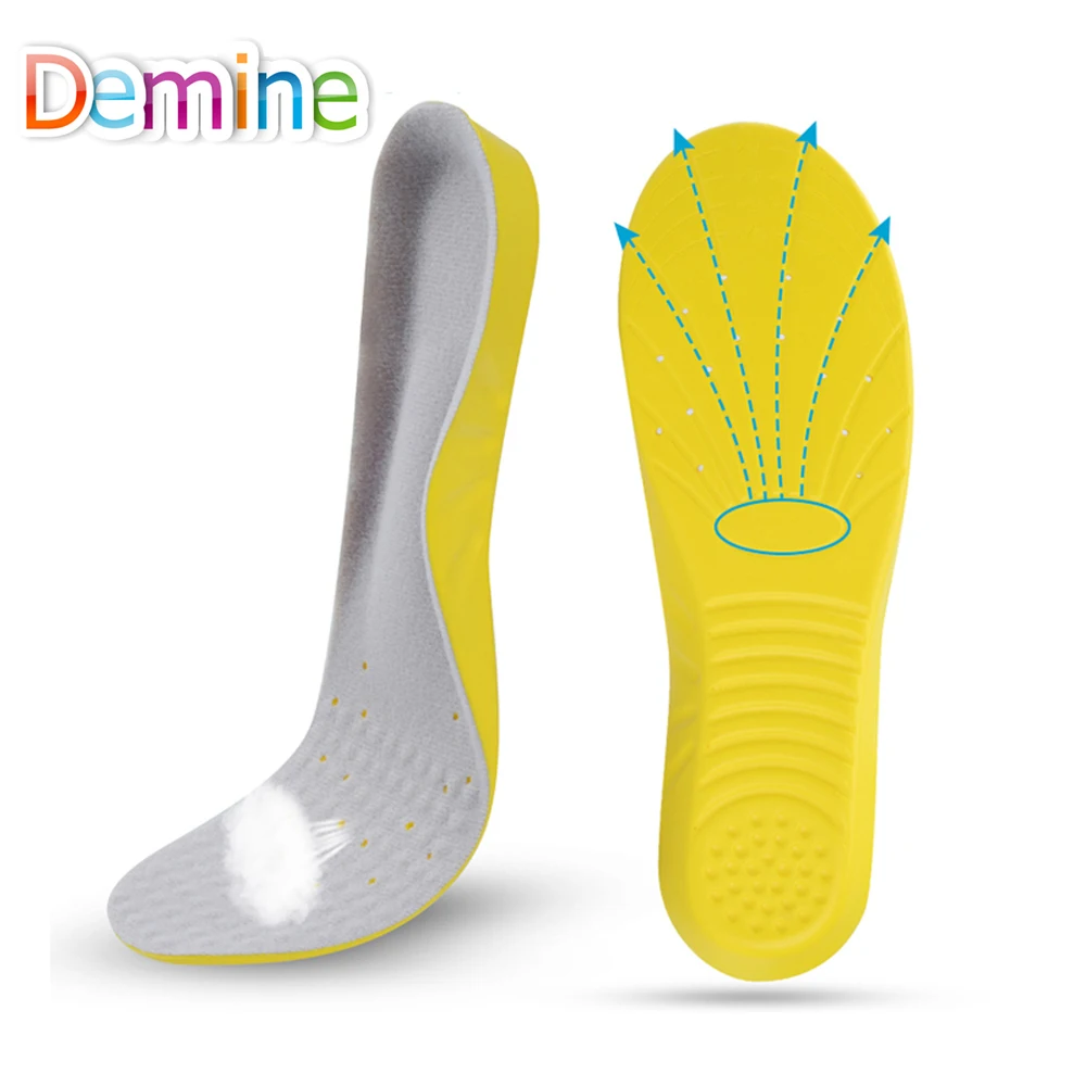 

Demine PU Arch Support Massage Insoles Sport shoe Shock Absorption Breathable Cushion Pad for Men Women Foot Pain Relieve Insole