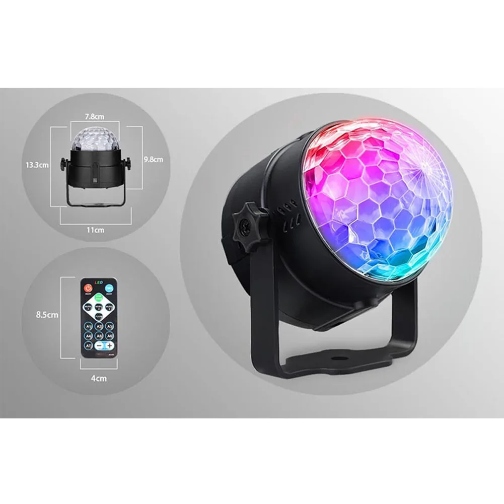 

RGB LED Light Sound Activated with Remote Multicolor Rotate Strobe Lights for Party Club Wedding CLH@8