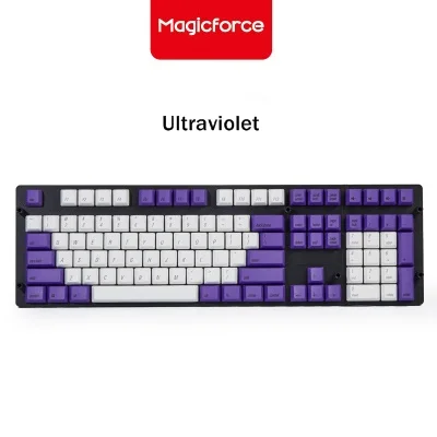 MAGICFORCE PBT Two-Color Moulding 108 Key Mechanical Keyboard Keycaps For Mechanical Keyboard Cute Mixed Color PBT Keycaps - Цвет: Ultra-violet