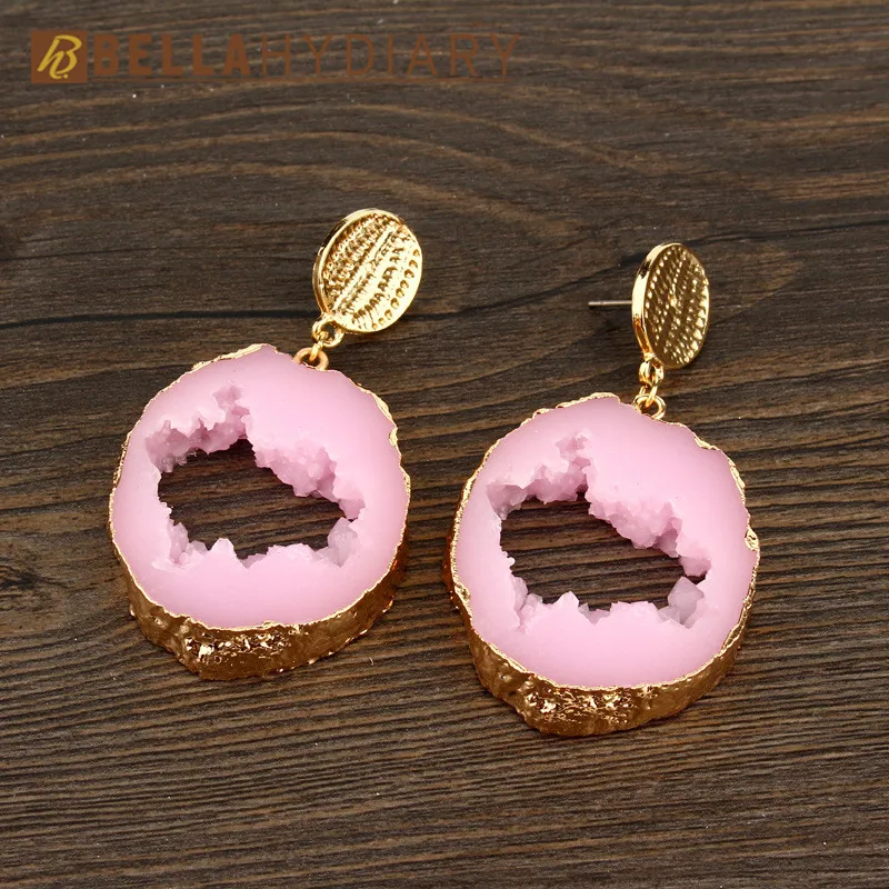 Druzy earrings resin earrings jewelry Ohrringe bijoux earings earring earing pendientes brinco big earrings vintage jewelry wedding earrings geometric earrings long earrings gifts for women (5)