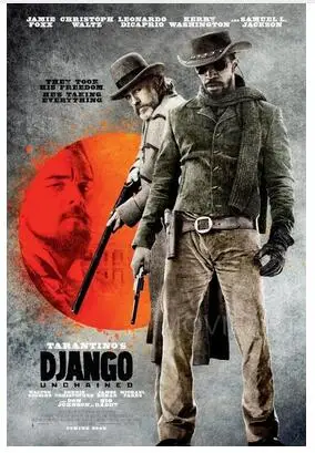 DJANGO UNCHAINED Тарантино фильм книги по искусству Настенный декор Шелковый плакат