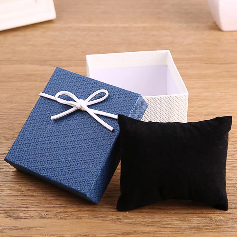 

Square Watch Box Wrist Watch Display Collection Storage Bracelet Jewelry Watch Organizer Box Case Holder with Pillow Cushion