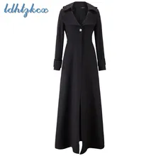 Однотонное шерстяное пальто большого размера с длинными рукавами, Женская мода, осенне-зимний офисный женский узкий X-Long, шикарное пальто CX148