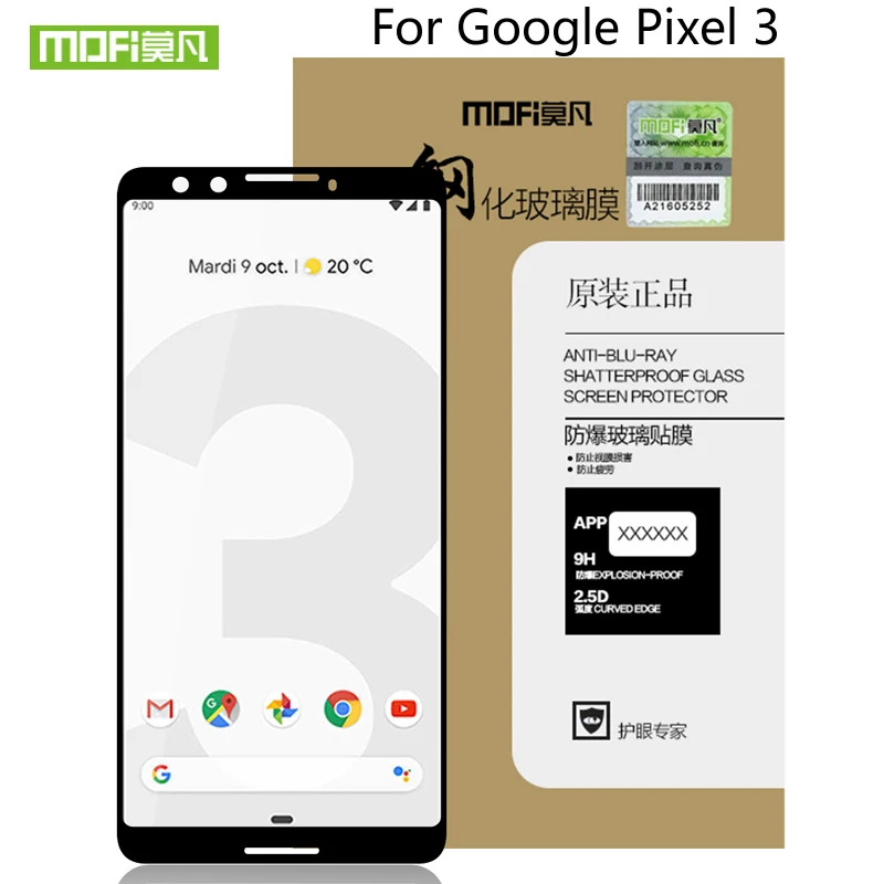 Для Google Pixel 3 закаленное стекло MOFI полное покрытие протектор экрана для Google Pixel 3 стекло XL закаленная защитная пленка