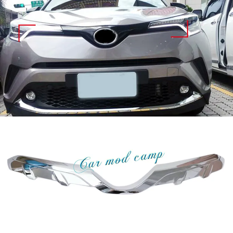 For Toyota C HR 2016 2017 ABS Chrome Front Center Grille Grid Cover Decoration Trim 1pcs
