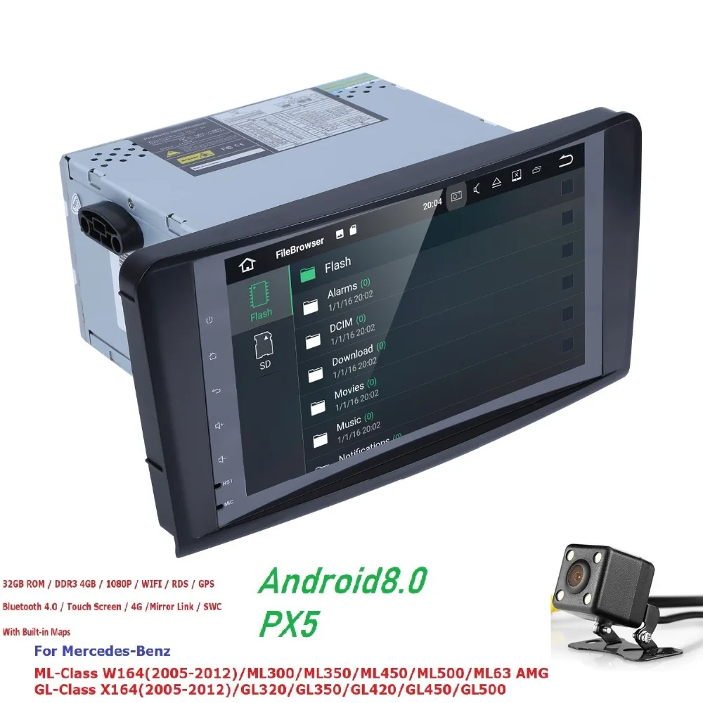 

Car Multimedia Player GPS Android 8.0 2 Din For Mercedes/Benz/GL ML CLASS W164 ML350 4GB RAM DSP Radio Built-in Microphone Wifi