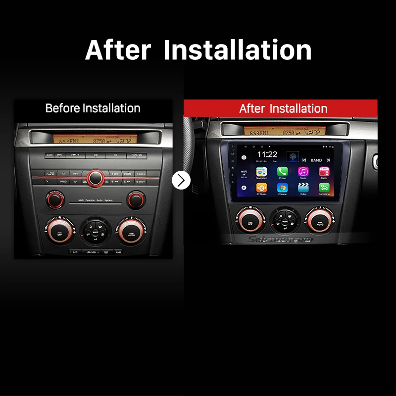 Flash Deal Seicane 1024*600 Multi-touch Android 8.1 Bluetooth GPS System Car Radio for 2004-2009 Mazda 3 support OBD2 3G WiFi 1080P DVR 5