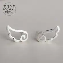 925 пробы серебряные ювелирные изделия, модные серьги-гвоздики с крыльями ангела для женщин, Букле д 'Орель Pendientes Mujer VES6126