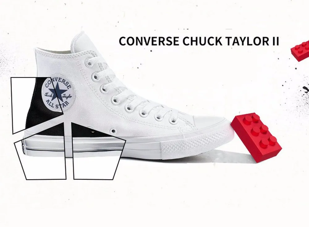 Новинка Converse Chuck Taylor II All Star обувь унисекс Высокие Кроссовки парусиновые синий черный цвет обувь для скейтбординга 150143C