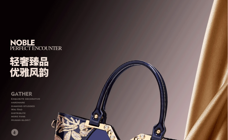 Drop Shipping Luxury Beautiful Business Ladies Handbag Floral Diamonds Women Handbag Top Quality Classic Shoulder Bag Sac A Main