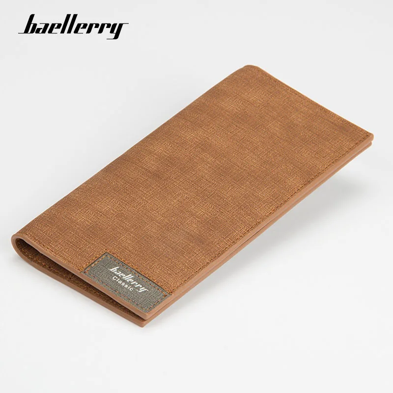 

Baellerry Newest Luxury Men's Wallet Long Male Purses Slim High Quality PU Leather Gentleman Solid Hasp Wallet Soft Card Holder