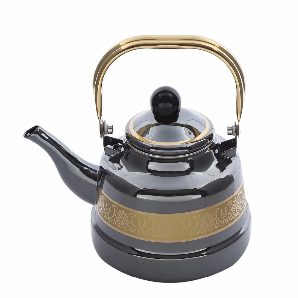 

1.1,1.7,2.5L Golden Black Enamel Pot Traditional Chinese Bell shaped pot Thickened Water Kettle Electromagnetic Furnace Gas Pot