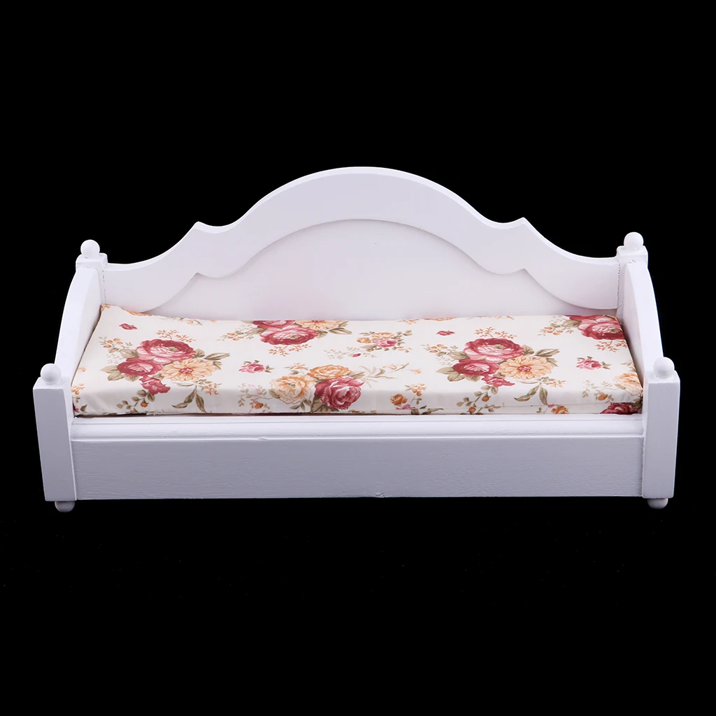 

Handmade 1/6 Wooden Double Sofa Bed Three Seater Couch Dollhouse Miniature Living Room Furniture Dolls House Decoration