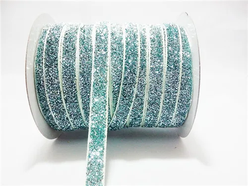 Ribbon Decoration Ribbon Supplies Velvet Ribbon 50 yards 48colors Sparkle Glitter metallic Velvet ribbon Headband Clips Bow wedding decoration party decor DIY 3/8" width 10mm