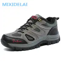 MIXIDELAI New Men Boots Winter Ankle Boots Warm Plush Snow Boots Fashion Lace-Up Outdoor Casual Sneakers Man Flock Male Shoes