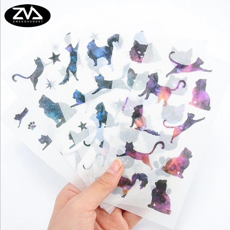 

6pcs/lot Kawaii Star cat Diary Stickers DIY Scrapbooking Mini Stationery Sticker child toy Office School Supplies