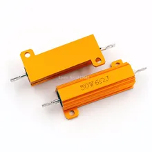 Caixa De Metal de Alumínio RX24 50 W 6RJ 6R Alta Potência Resistor Metal Dourado Caso Shell Dissipador de Calor Resistência Resistor 6 ohm 50 w