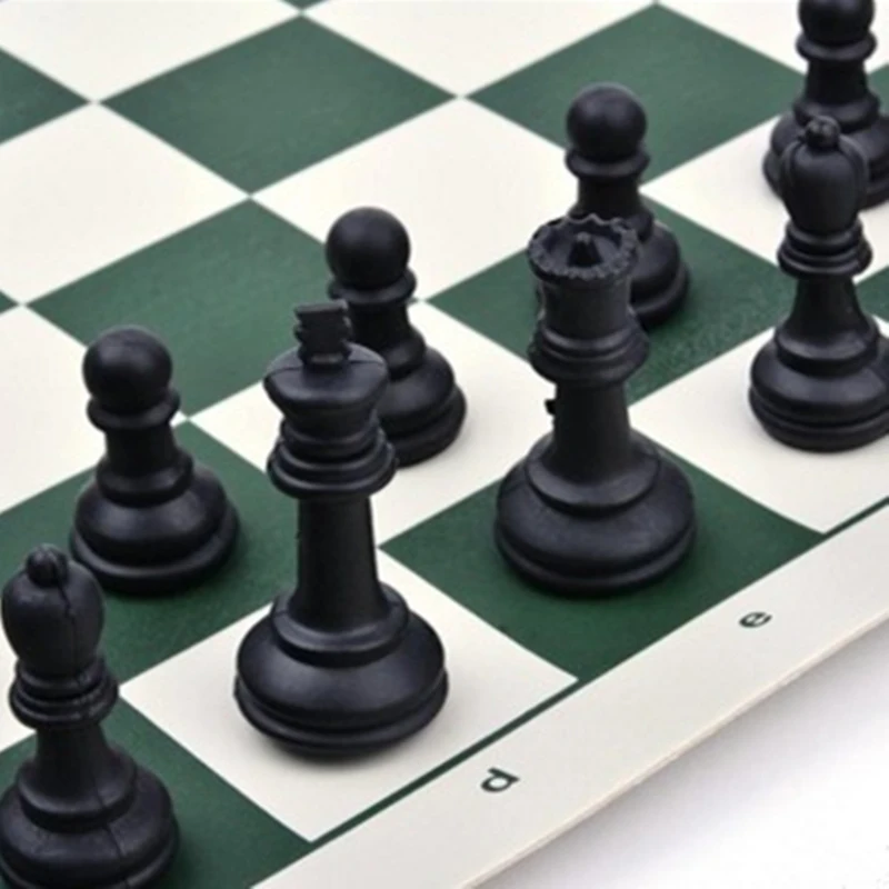 Outdoor Plastic Chess Portable Cylinder Chess Set Black and White Folding board Family Travel Essential Yernea