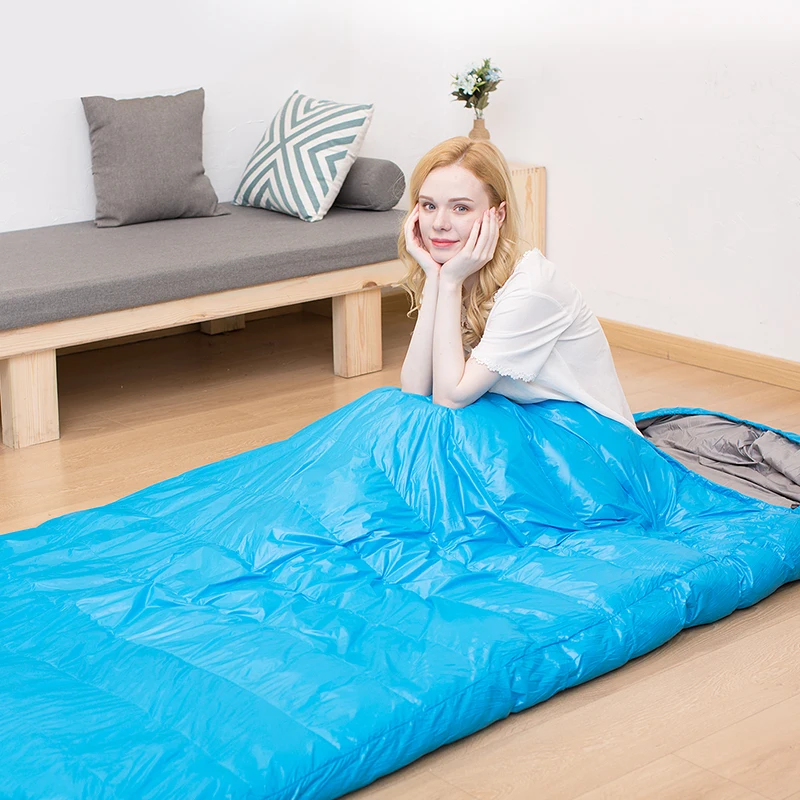  Comfortable Temperature Scale -10~0 Celsius Winter Goose Down Double Sleeping Bag Adult Giant Couple Machine Washa Sleeping Bag