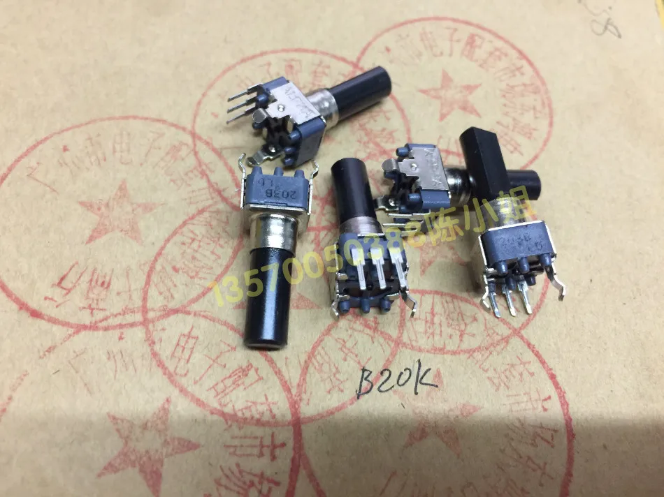 2PCS/LOT ALPHA Taiwan Hua brand RK09 type potentiometer B20K shaft