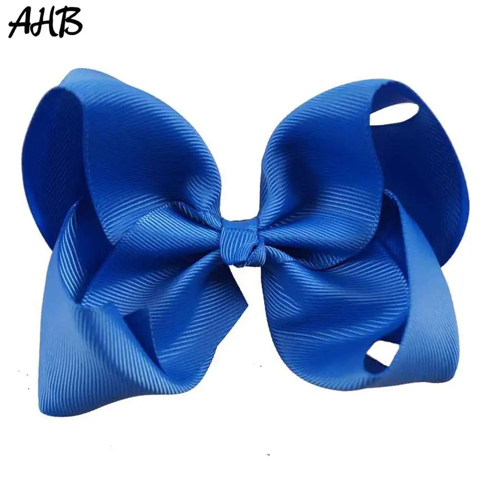 

AHB 5 Inch Solid Hair Bows for Girls Hair Clips Grosgrain Ribbon Hairbows Cute Princes Hairpins Children's Handmade Hairgrips