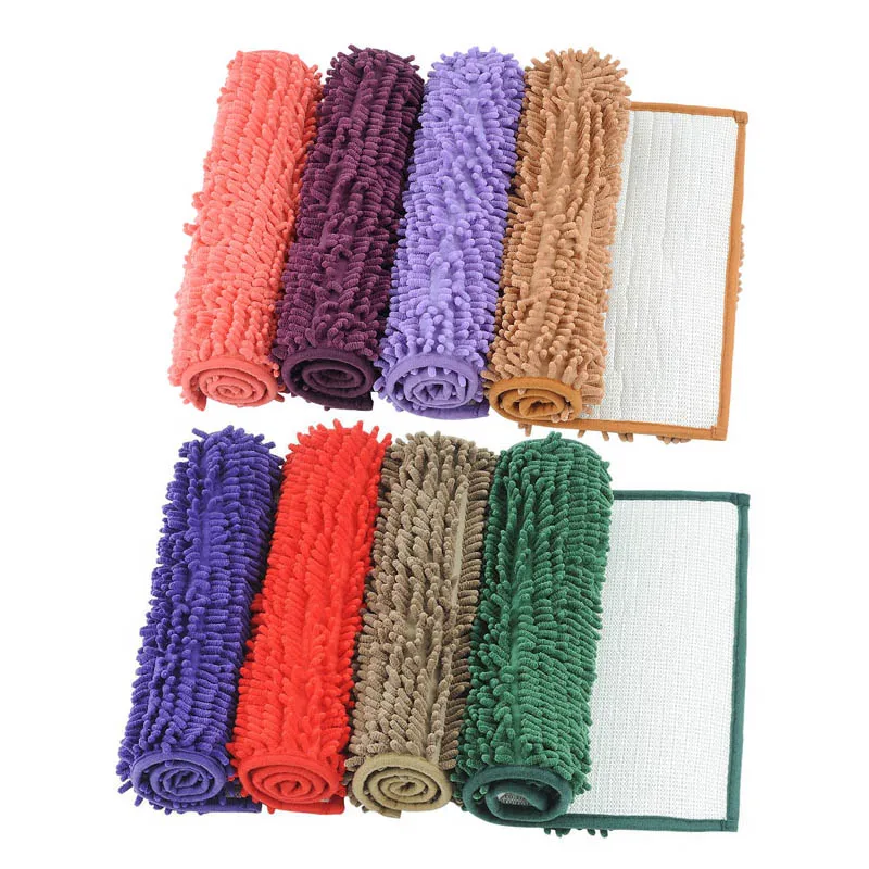 Multiple color Bath mat chenille carpet rugs toilet bathtub Room living room door stairs bathroom foot floor mats 38*58cm Multiple color Bath mat chenille carpet rugs toilet bathtub Room living room door stairs bathroom foot floor mats 38*58cm