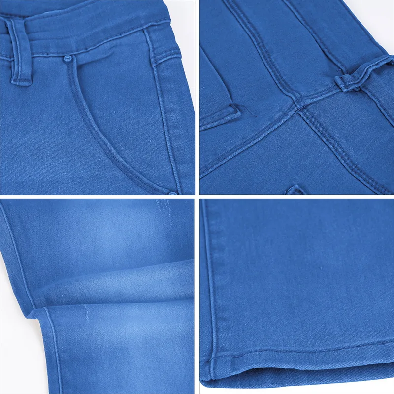 Laamei Stretch Denim Pants Solid Jean Men Casual Biker Jean Male Streetwear Hip Hop Vintage Trouser Skinny Pencil Pant wholesale