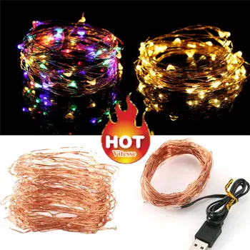 

New ultra low price 5M 50 Led USB connector String Fairy Lights Garland Copper Wire decor living room outdoor light string #4J18