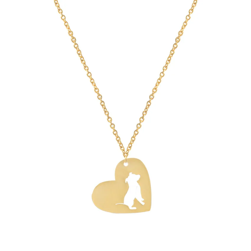 

ACEBFEET Dog Necklace Heart Pendant Pet Dog Memorial Gift Pet Necklaces & Pendants Women Animal Charms Christmas Gift