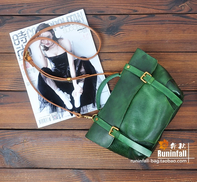 Дамская сумочка из кожи растительного дубления в стиле ретро|designer shoulder bag|shoulder