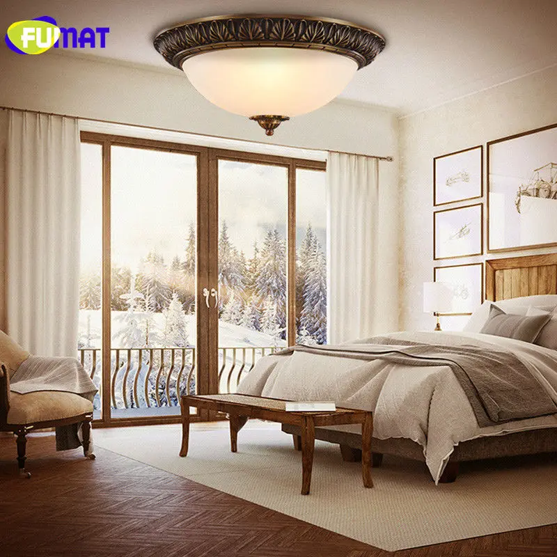 FUMAT European Antique Ceiling Lamp LED American Retro Bedroom Lamp Corridor Luminaire Vintage Home Lighting Aisle Ceiling Light