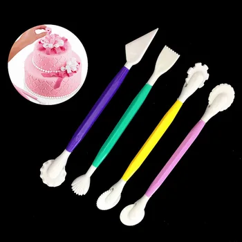 

3pcs/4Pcs Fondant Cake Decorating Modelling Tools 8 Patterns Flower Decoration Pen Pastry Carving Cutter Baking Craft Cake Mold