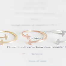 Yiustar Модные украшения двойное кольцо крест манжеты пальцем для Для женщин стрейч для девочек Кольца R056