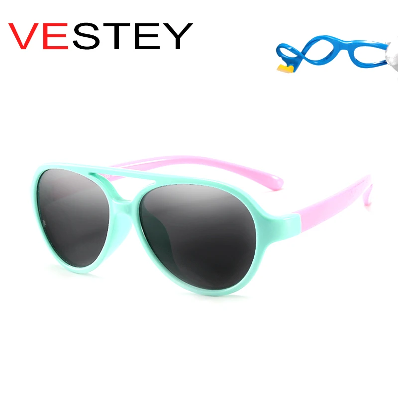 

VESTEY Flexible TR90 Kids Sunglasses Polarized Oval Sun Glasses UV400 Eyewear Accessories Child Girls Boys Goggles Shades Oculos