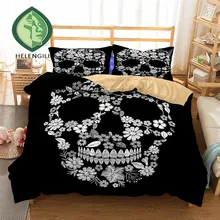HELENGILI 3D Bedding Set skull Print Duvet cover set lifelike bedclothes with pillowcase bed set home Textiles #2-20 HELENGILI 3D Bedding Set skull Print Duvet cover set lifelike bedclothes with pillowcase bed set home Textiles #2-20
