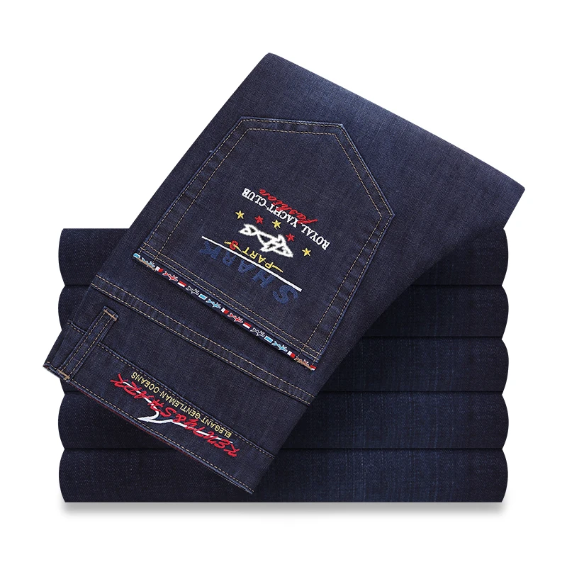 2017 new shark brand Casual Men's jeans straight fashion jeans cotton