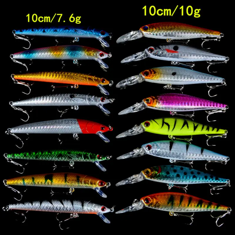 Conjunto de Iscas de Pesca Modelos de Peixinhos Equipamento de Pesca de Alta Misturadas Lote 2 Jerkbait Qualidade 6 Ganchos 16 Pçs - 4 Esporte e Lazer