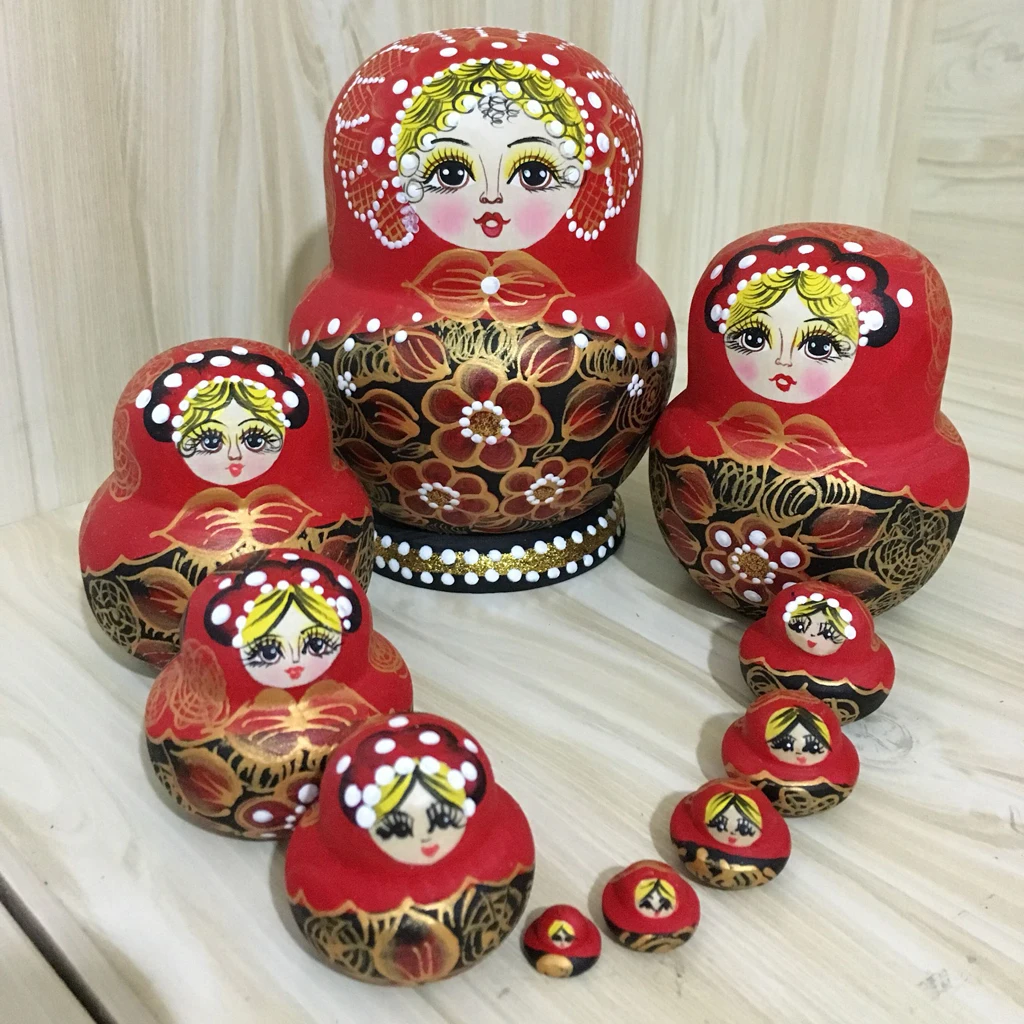 Hand Painted Wooden Nesting Dolls Matryoshka Babushka Set Russian Dolls Home Decoration Kids Birthday Chrismas Gifts