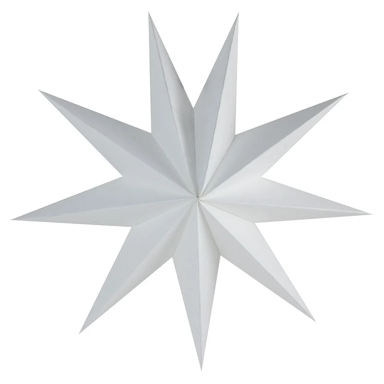 1 шт. 30 см винтажная 9 углов бумажная звезда 3D Висячие бумажные фонарики в виде звезд для рождества, свадьбы, душа, украшения для дома, поделки - Цвет: white