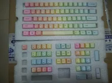 87 dye rainbow PBT keycap multi color mechanical keyboard 104 ANSI cherry mx rainbow 87 keycaps shine top print gaming