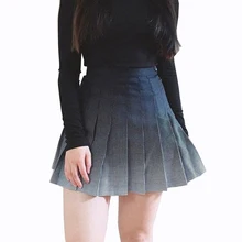 Harajuku юбка Женская высокая талия винтажная горошек градиентная клетчатая юбка для девочек мини плиссированная юбка в стиле преппи юбки Ulzzang 2XL