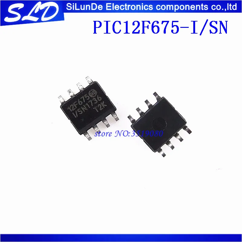 2 шт./лот PIC12F675-I/SN лапками углублением SOP-8 PIC12F675 SOP 12F675-I/SN SMD 12F675 Новый и оригинальный