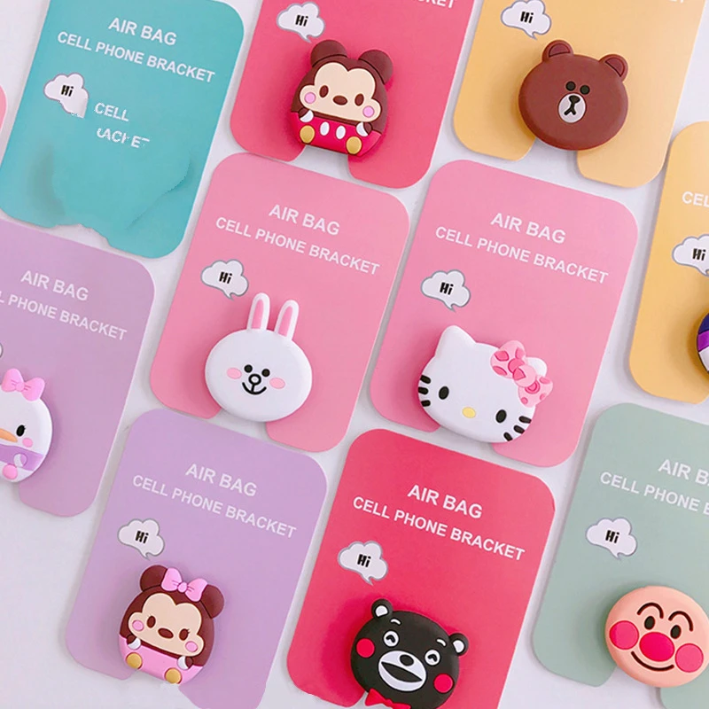 

100pcs/lot Universal mobile phone Holder Stand bracket Expanding Stand Finger For iPhone 6 7 8 plus Xiaomi mi 9 Cute hello kitty