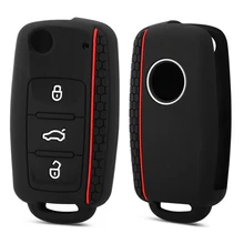Coque en Silicone pour clé télécommande à 3 boutons, pour VW golf, Skoda Yeti Superb Rapid Octavia, SEAT leon ibiza