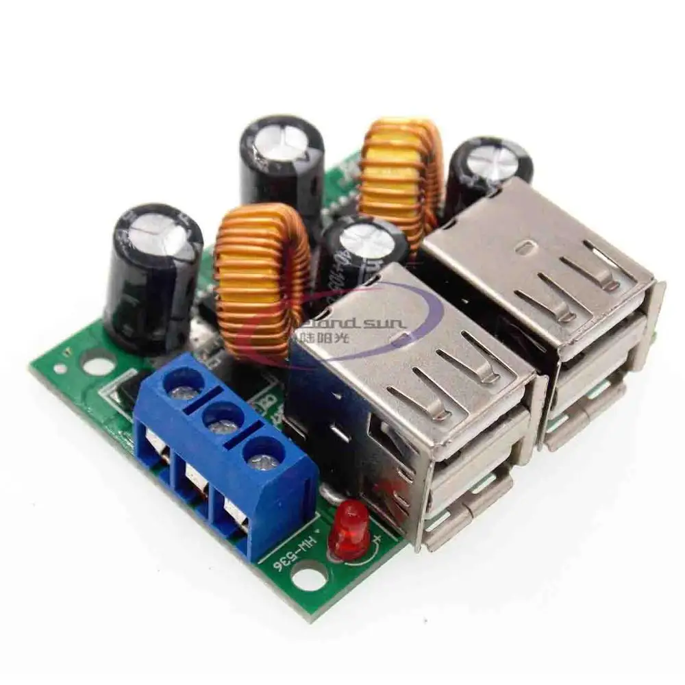 Понижающий модуль платы преобразователя питания A5268 с 4 USB-портами плата