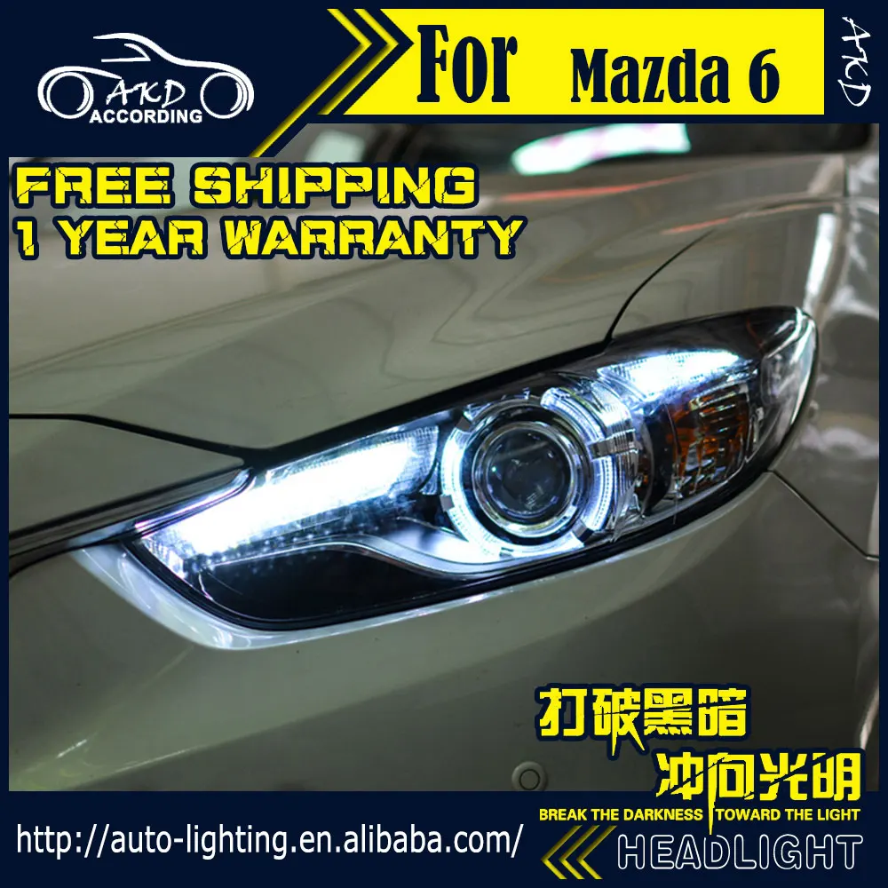 АКД стайлинга автомобилей для Mazda 6 фары Mazda6 Atenza светодиодный фар новый DRL H7 D2H Hid