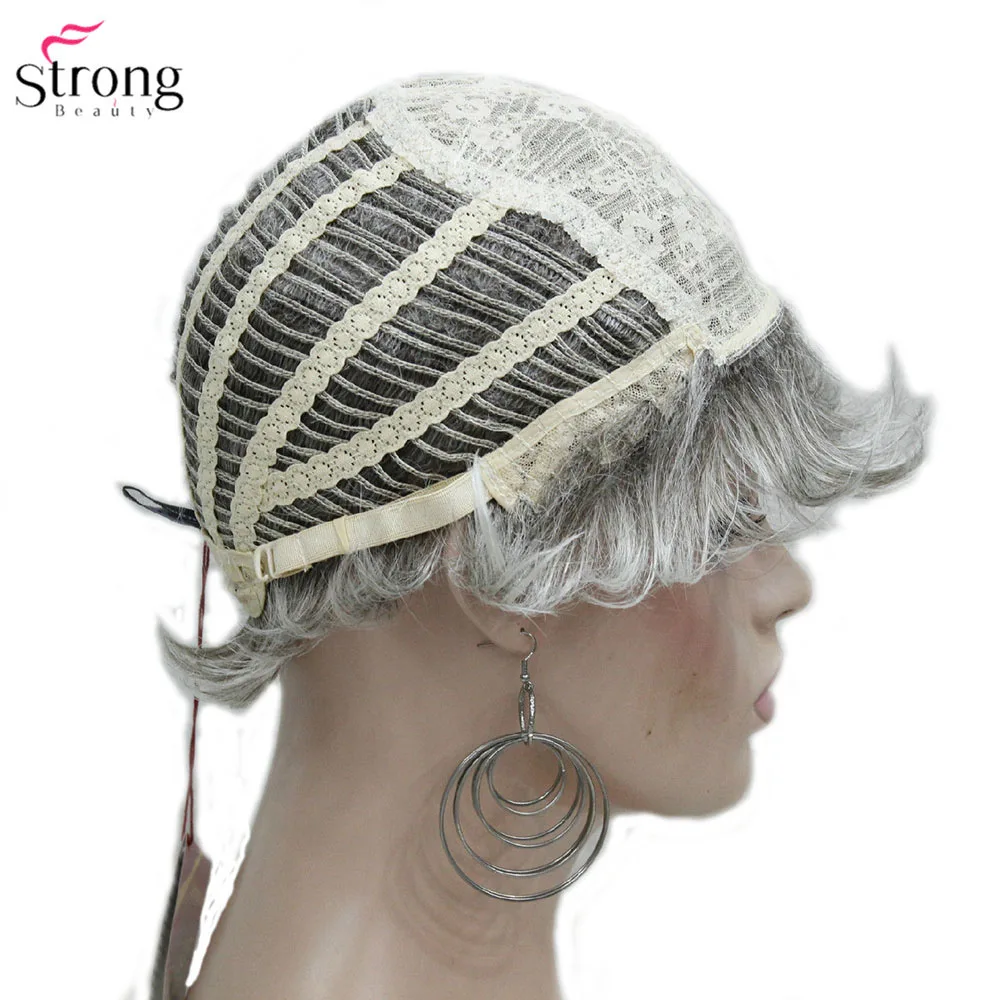 StrongBeauty женский парик короткий прямой стрижка Пикси натуральный Хай синтетический монолитный парик Серый/Красный
