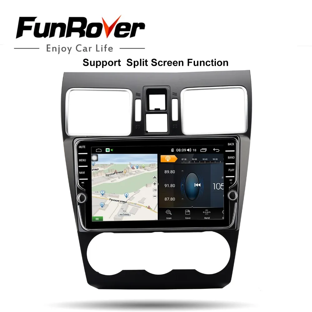 Funrover Восьмиядерный android 9,0 автомобильный dvd мультимедийный плеер для Subaru Forester XV WRX 2012- радио gps 4G+ 64G Разделенный экран DSP